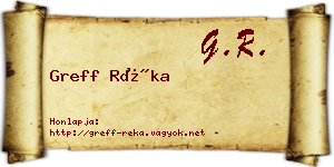 Greff Réka névjegykártya